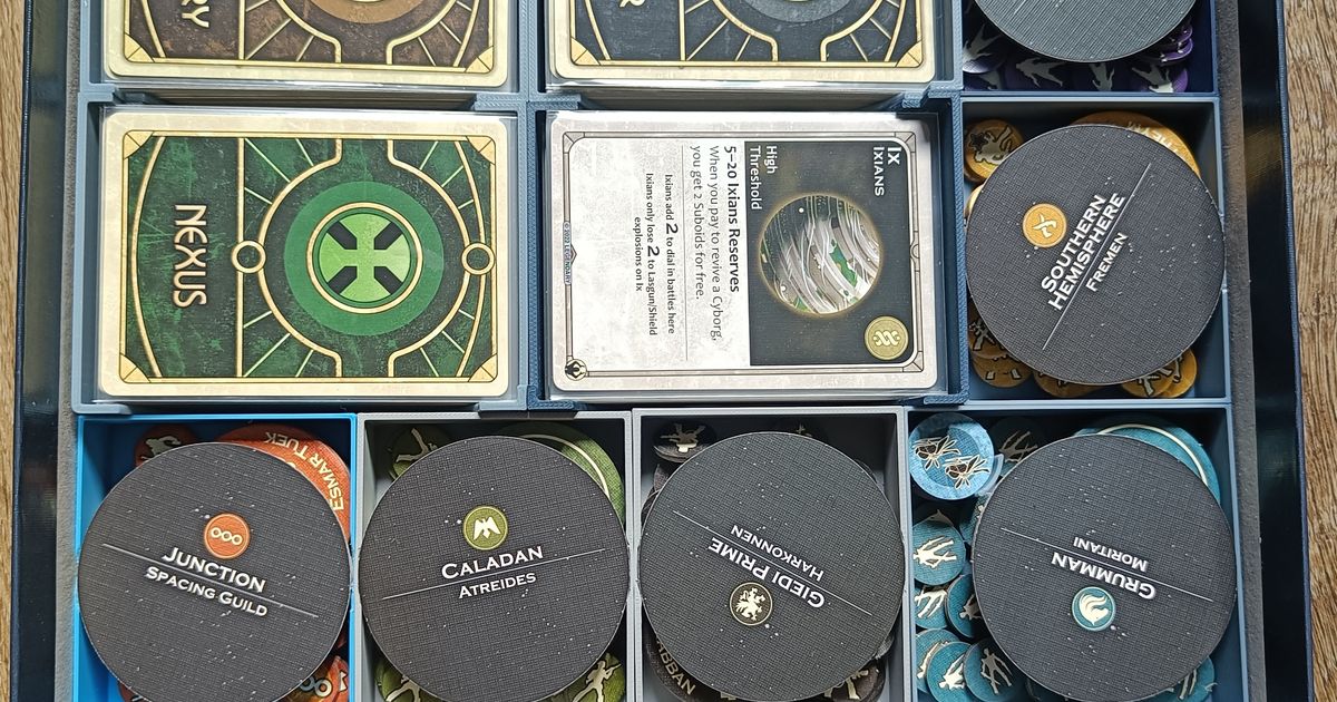 Board Game Insert Organizer Dune with 3 expansions (Ixians & Tleilaxu