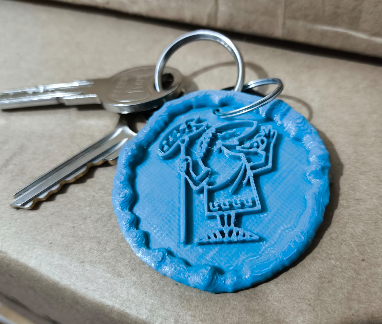 Little Caesars logo keychain