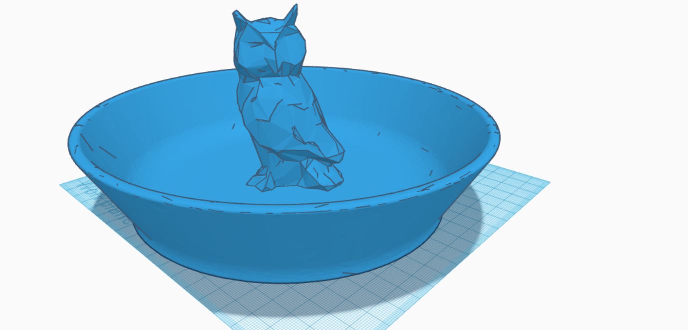 Owl in a Bowl 3D model thumbnail