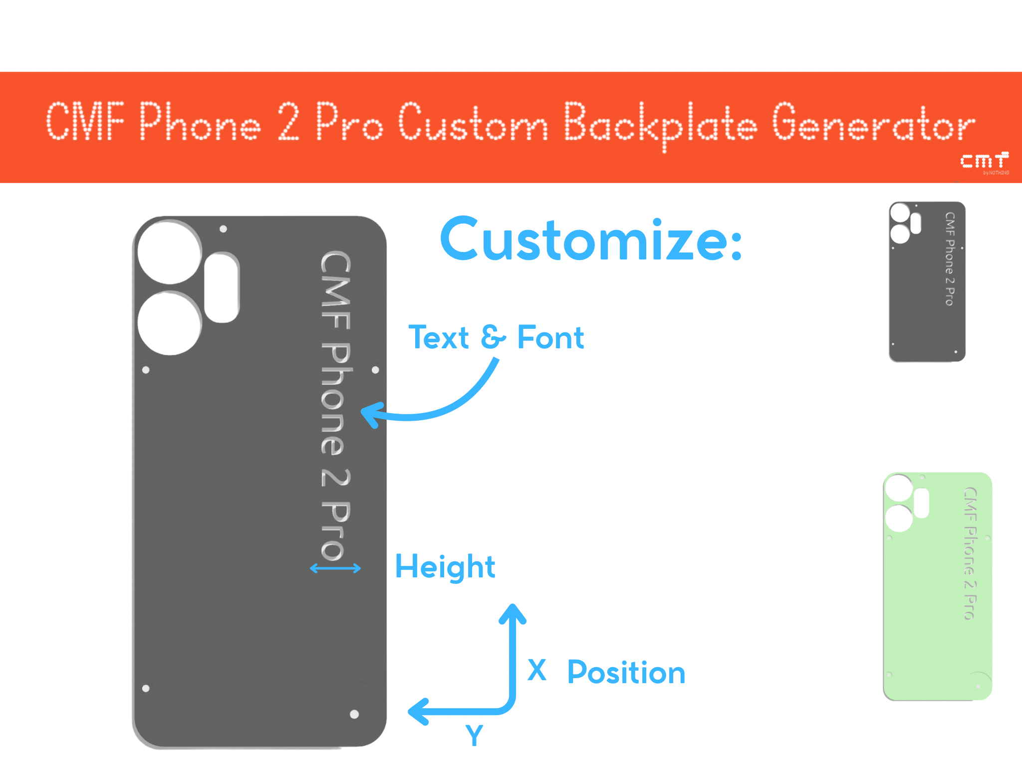 CMF Phone 2 Pro Backplate -Custom Name/Text Generator