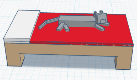 Miniatura 2 do modelo 3D Minecraft cat (on bed)