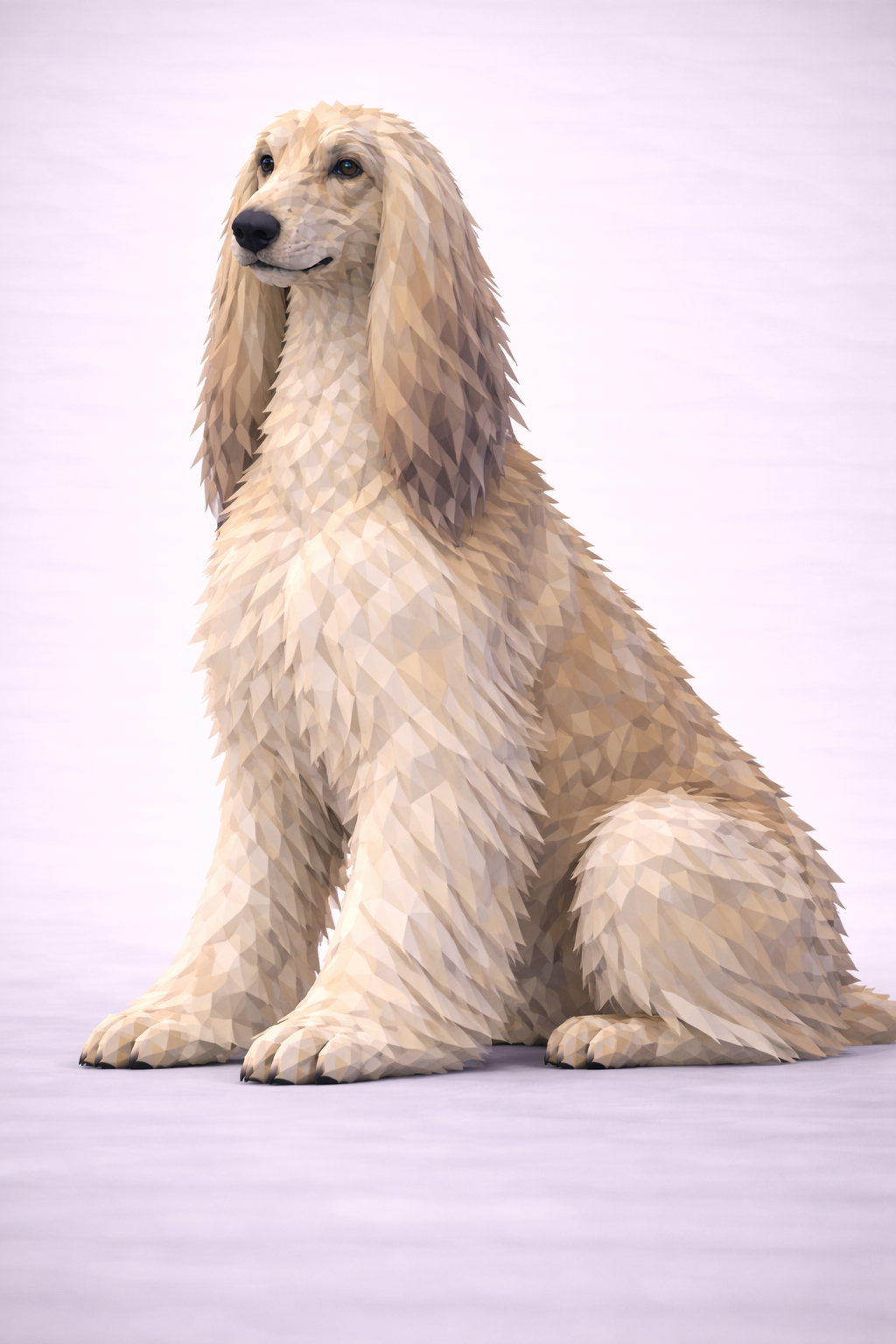 Afghan Hound Low Poly