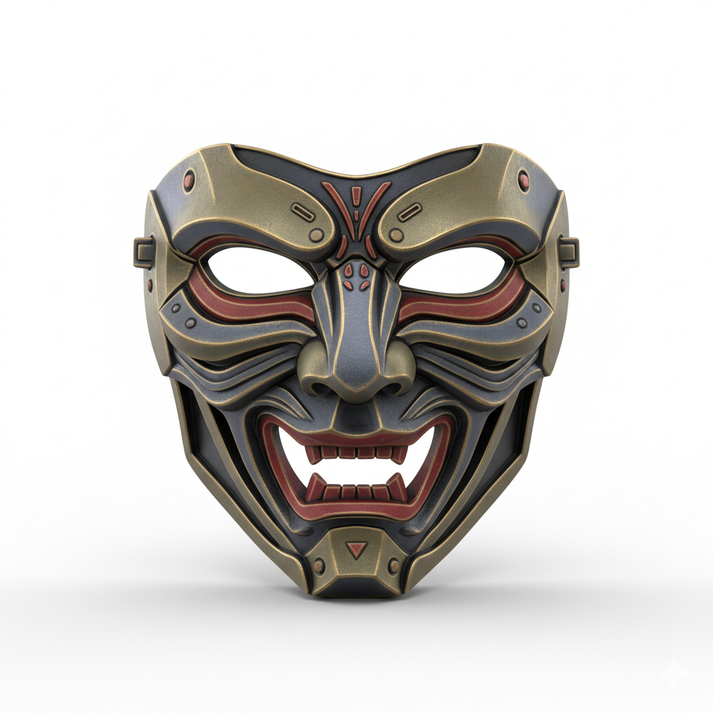 Mecha Samurai Warrior, mask, cosplay, wearable, costume, face, helmet