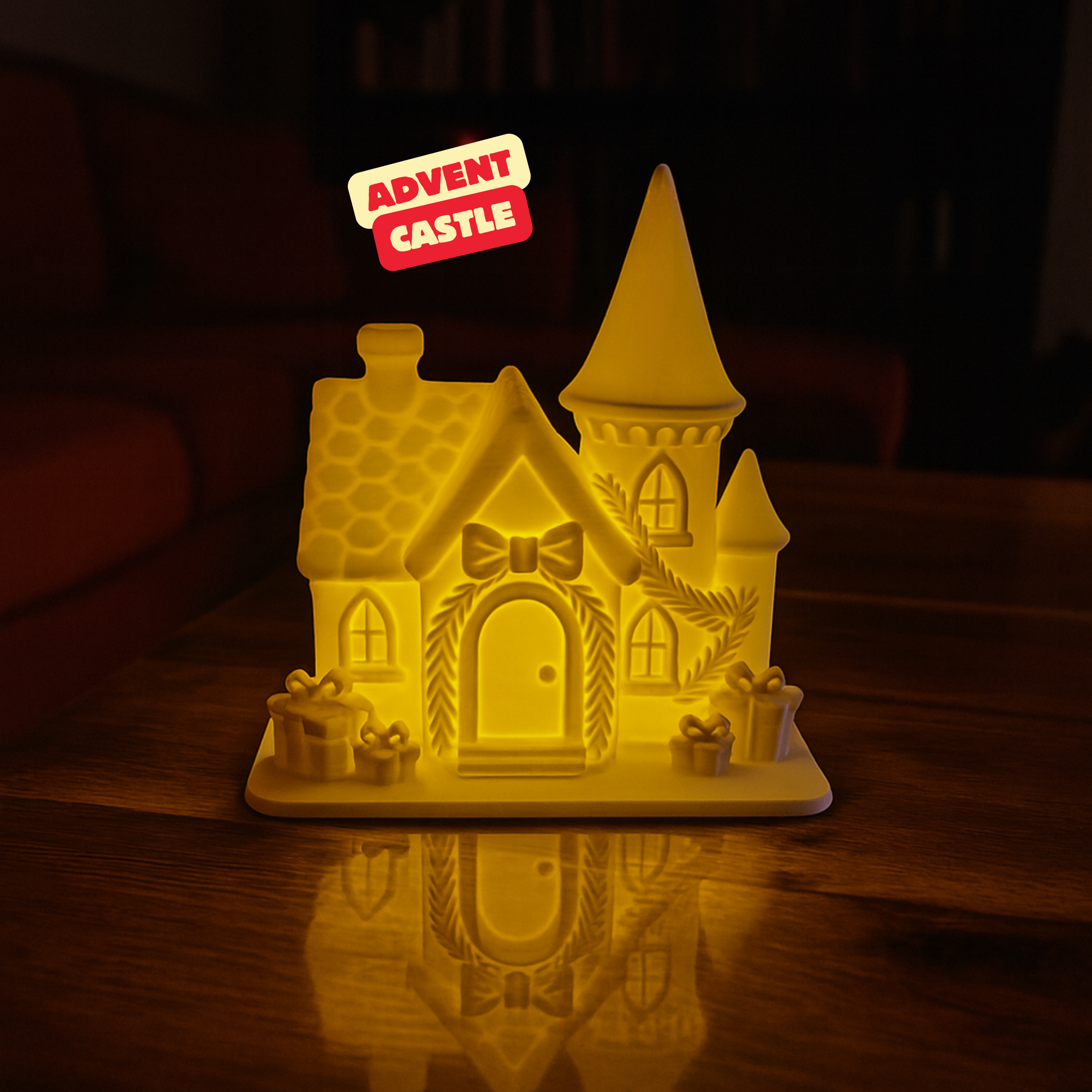 ADVENT LED TEALIGHT CASTLE / WITH SCREW CAP / CHRISTMAS DECOR / CHRISTMAS GIFT