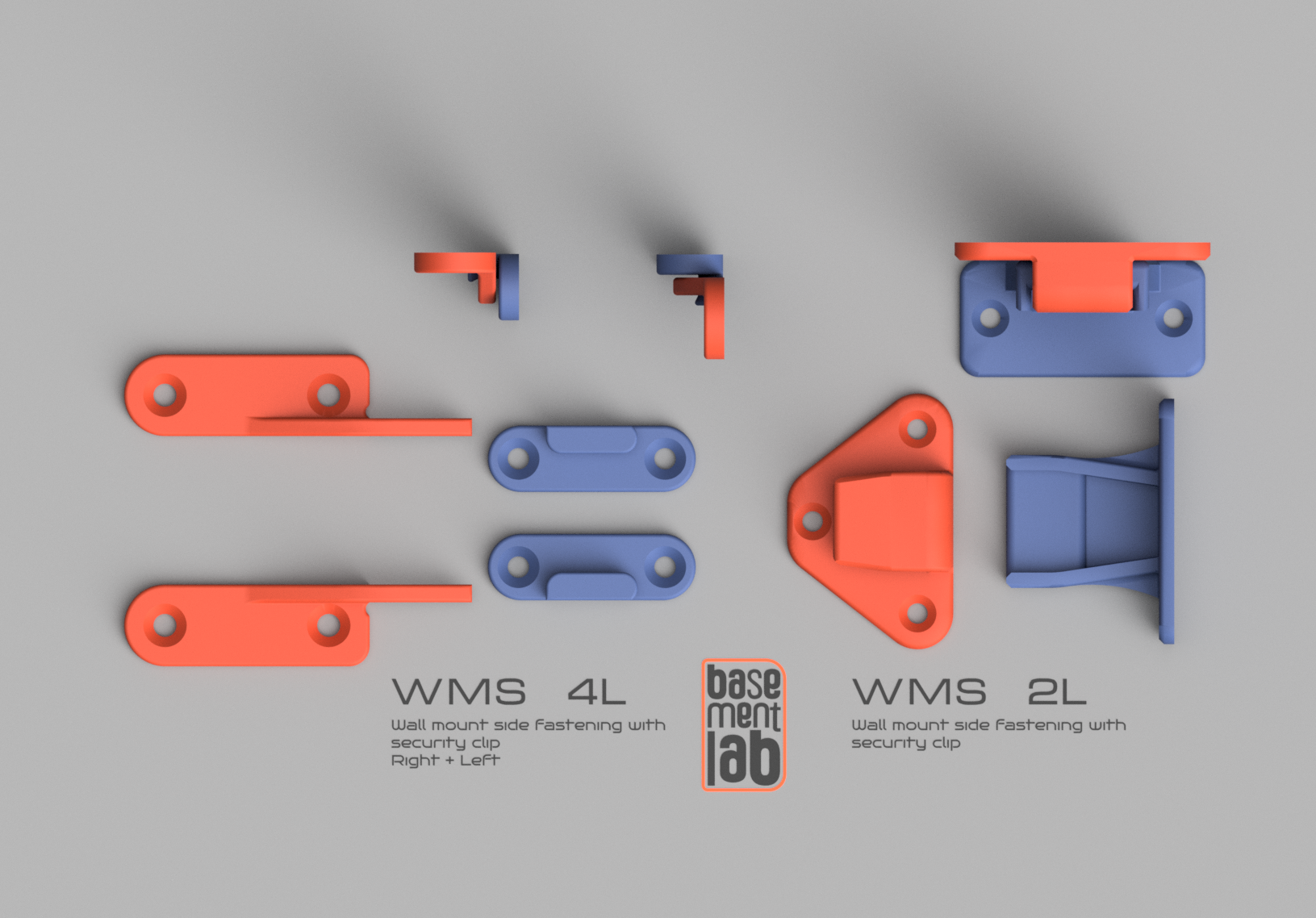 Wall mount - Side fastening system with security clip - Sistema di aggancio laterale — thumbnail 3
