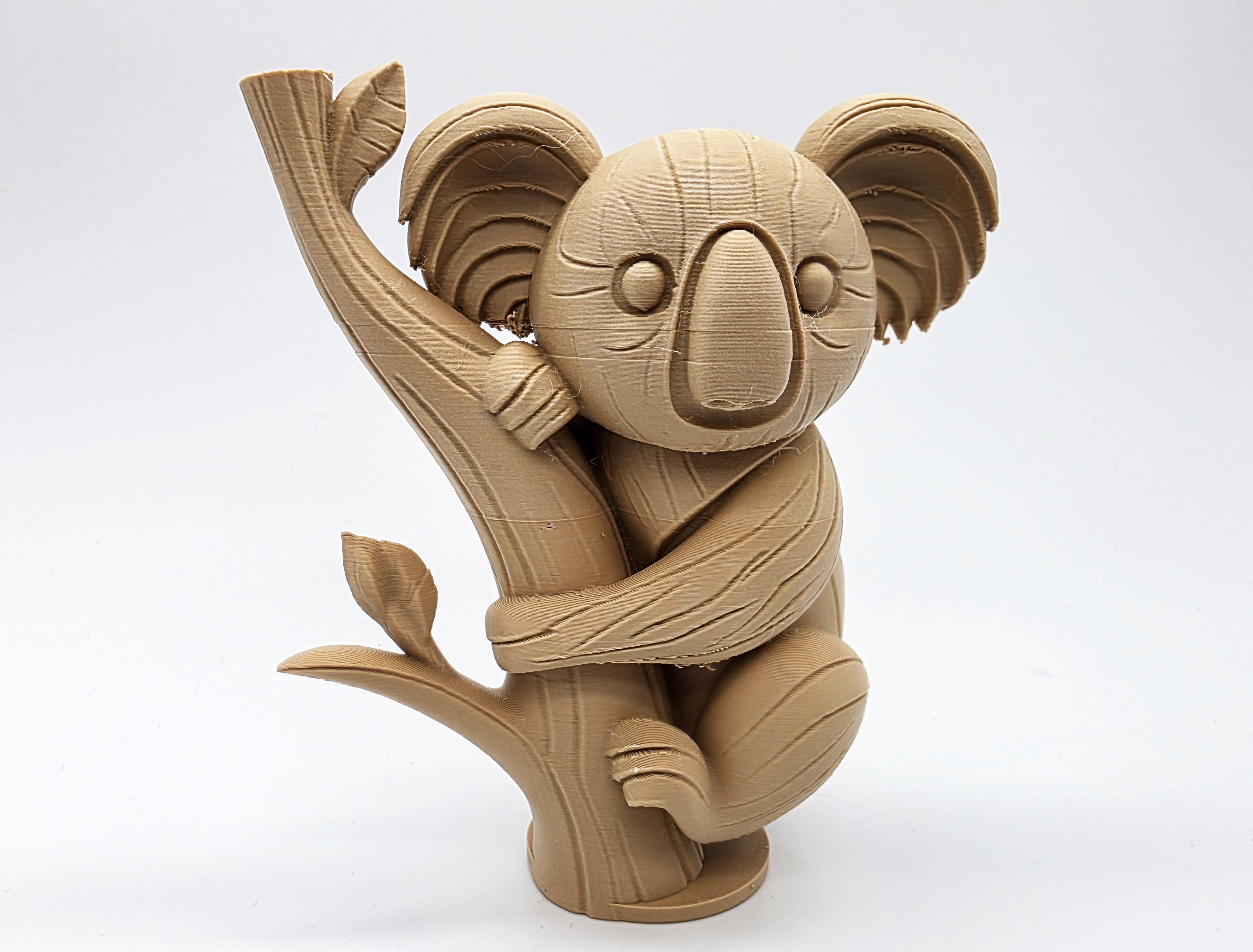 Wood Carved Koala on Tree