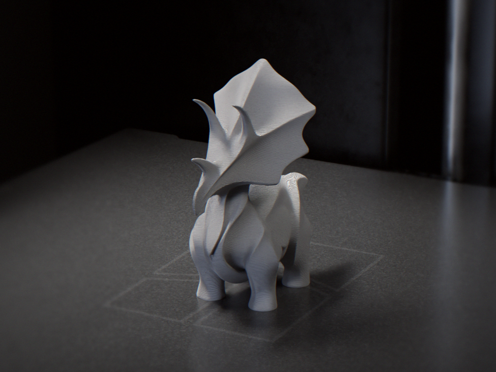 Abstract Dinosaur Figurine Animal Sculpture 3D Printable 3D model