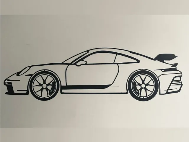 Porsche 911 gt3 rs wall art line art
