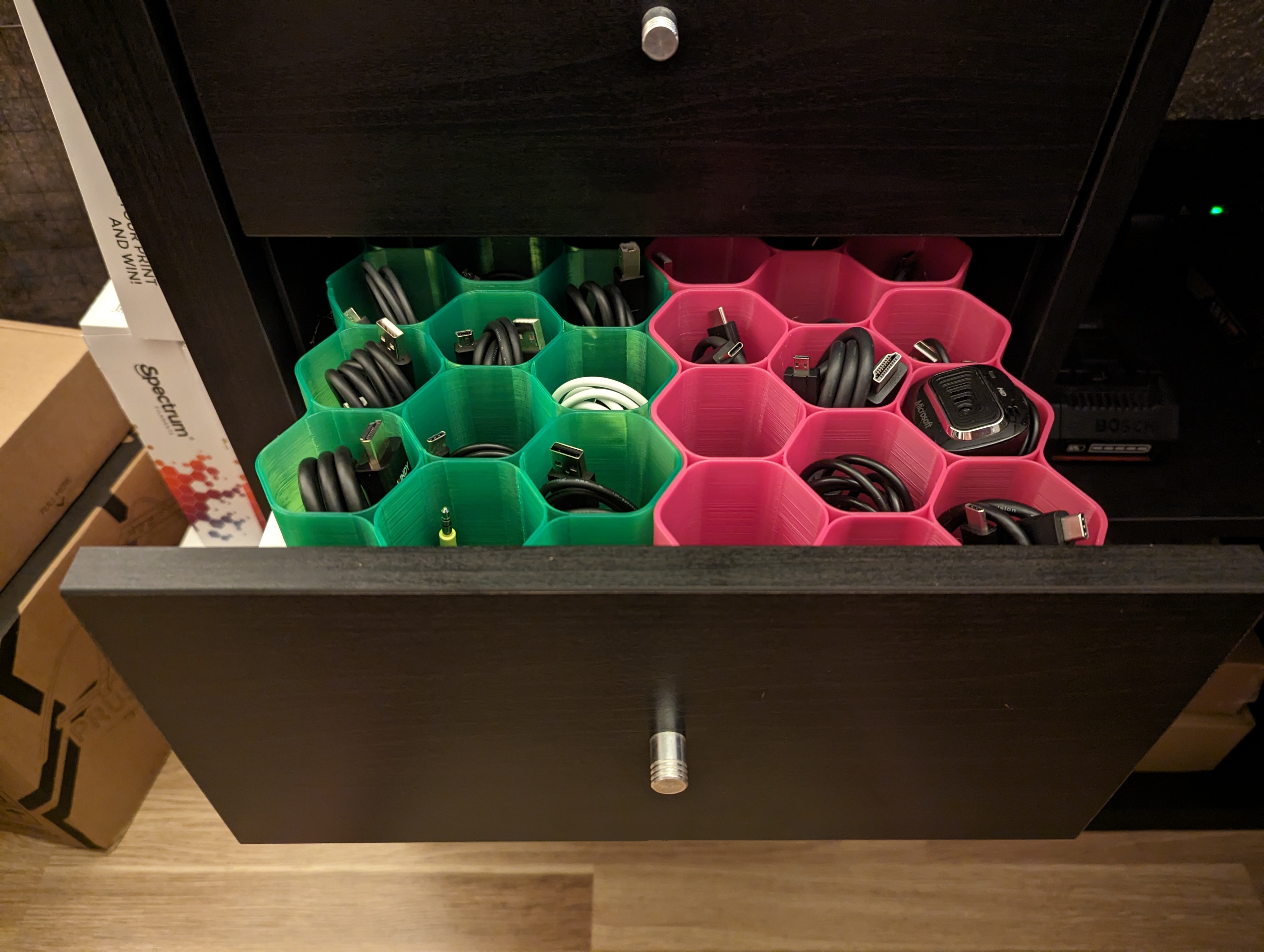 IKEA Kallax Drawer Cable Organizer Honeycomb