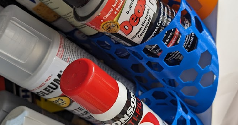 Spray paint and aerosol can rack by /dev/tea | Download free STL model ...