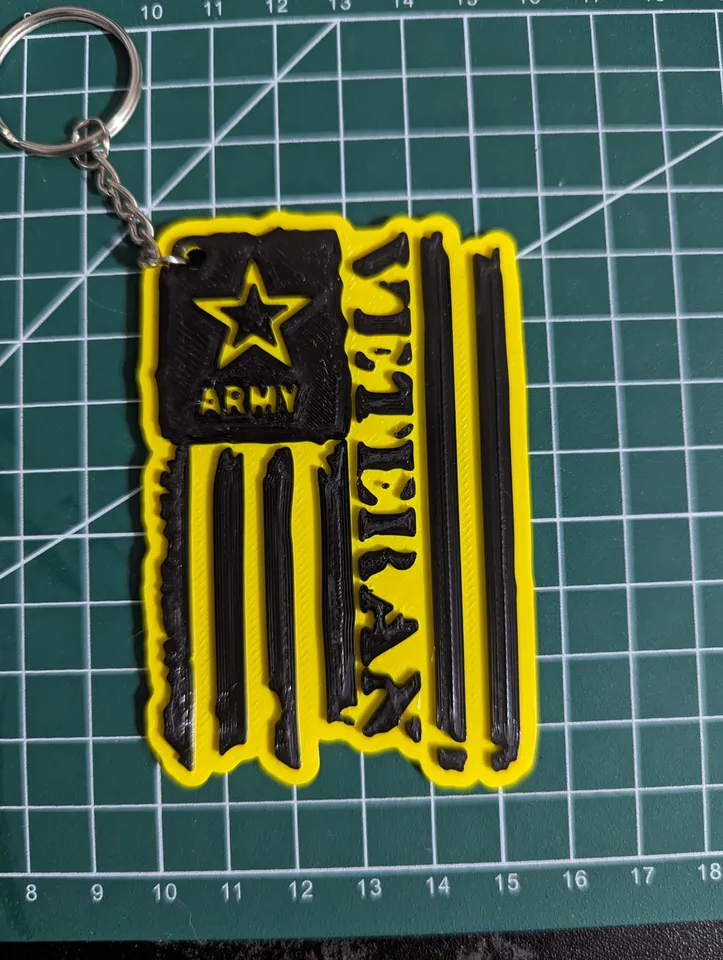 Army Veteran Keychain by T's Custom Creations | Download free STL model ...