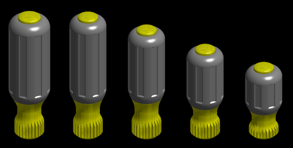 Parametric Klein-Style 2-Piece Screwdriver/Tool Handles (SCAD)
