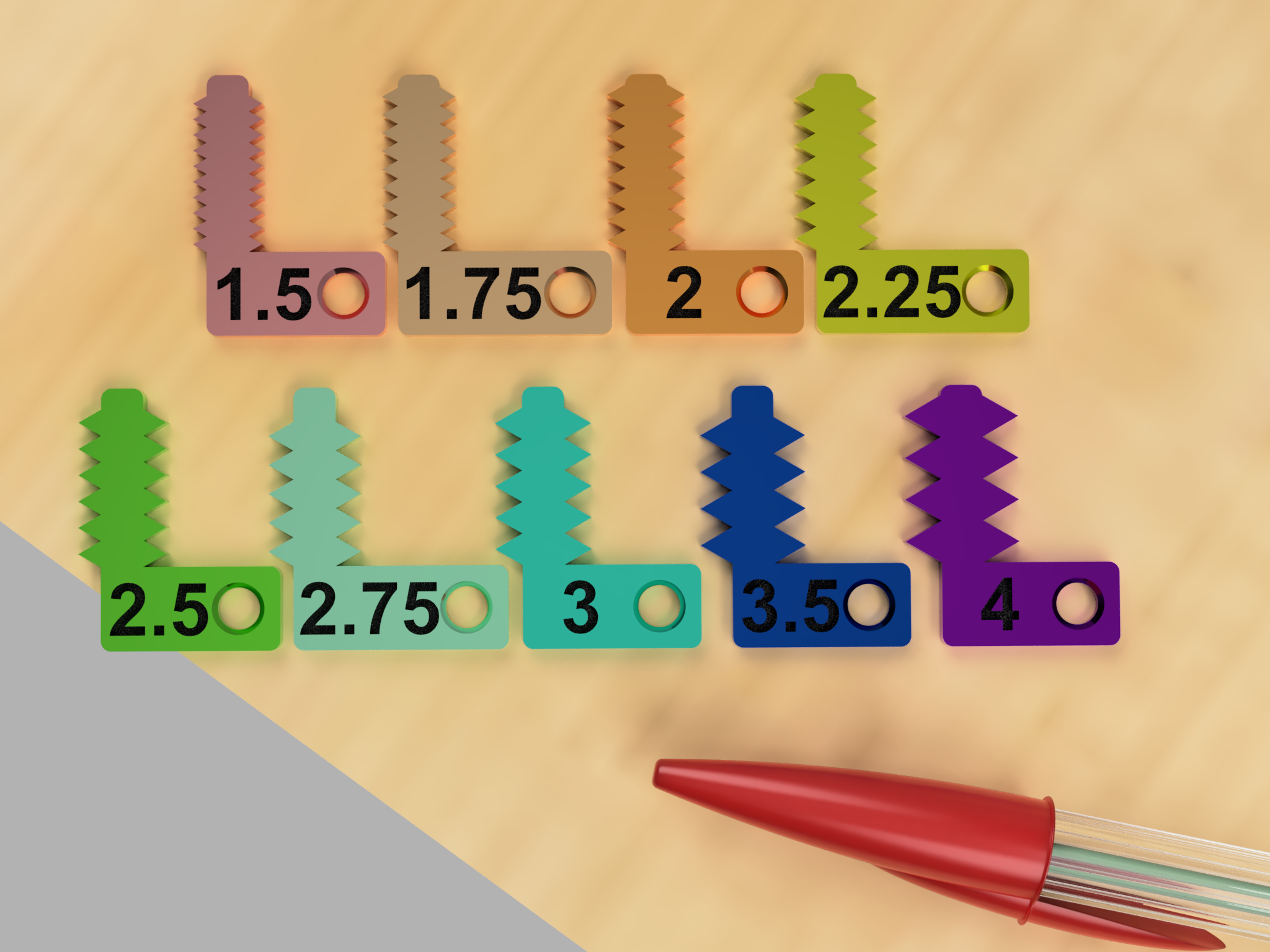 Metric Thread Pitch Gauges by Joe | Download free STL model | Printables.com