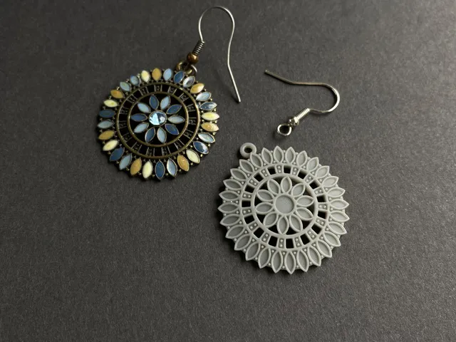 Vintage flower earring 29 mm