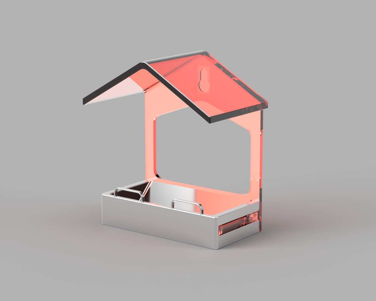 Bird feeder for window with sliding Tray