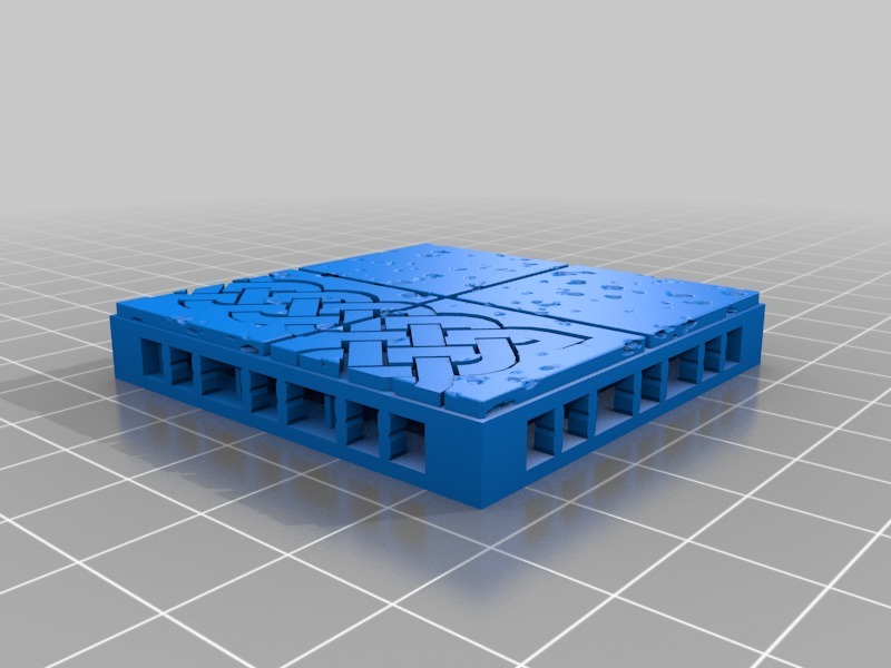 Cut-Stone Celtic Knotwork Floor - Triplex & Height Adjusted
