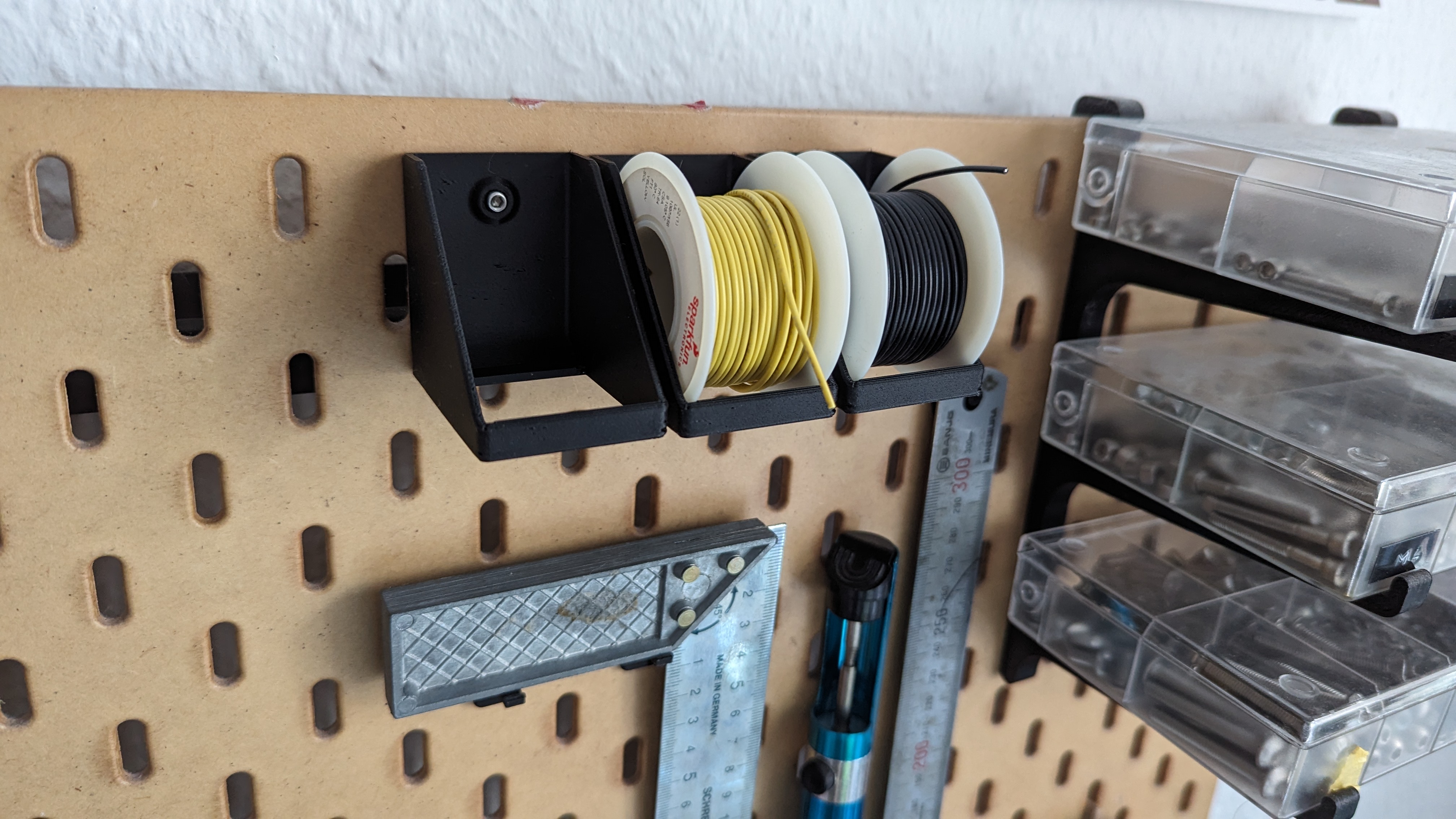 Wire Spool holder for Ikea Skadis