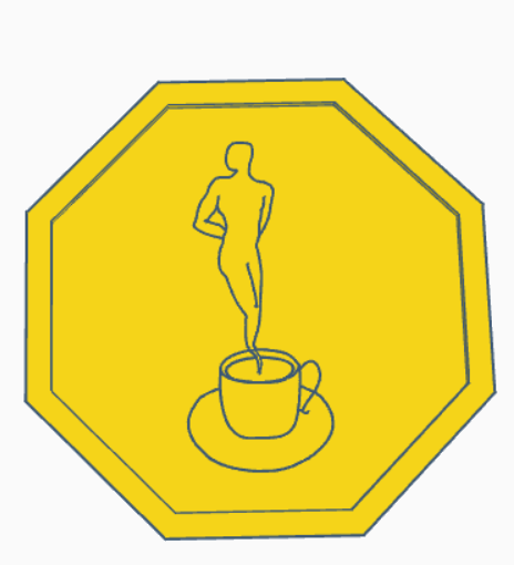 Podšálek muž (Coaster man) 3D model