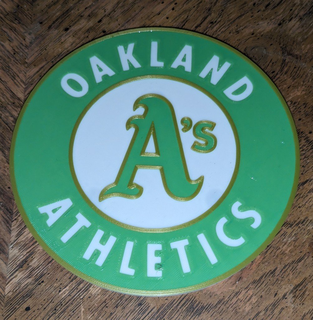 Oakland A's Logo Magnet by Bliss_Engineering | Download free STL model ...