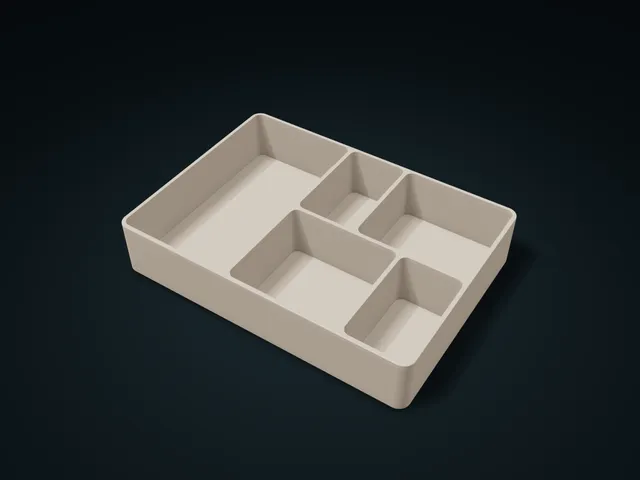 Five-Compartment Drawer Organizer - STL & STEP