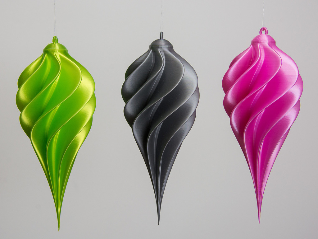 Christmas tree spiral ornament with mount 3D model thumbnail