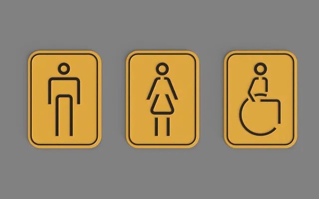 Toilet Signs Collection - Male Female Disabled Pictograms