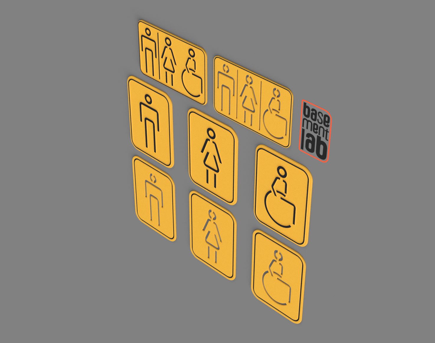 Toilet / Washroom Signs - Collection - Male Female Disabled Pictograms