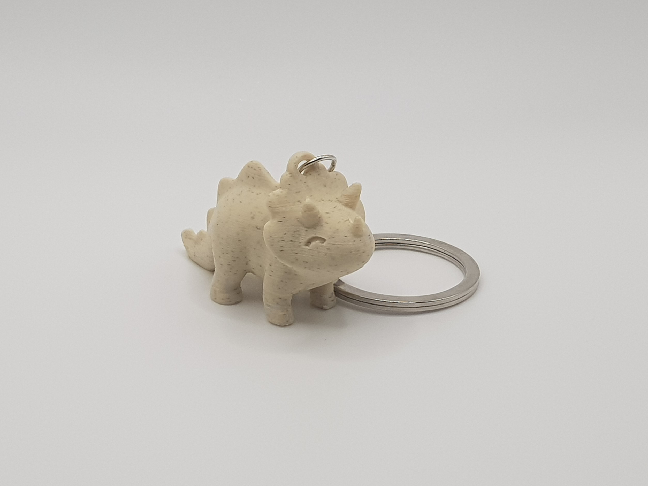 Cute Stylized Triceratops Dinosaur Keychain (Remix) 3D model thumbnail