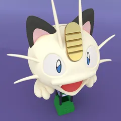 ℗052 Meowth Team Rocket Balloon Piggy Bank 3D print