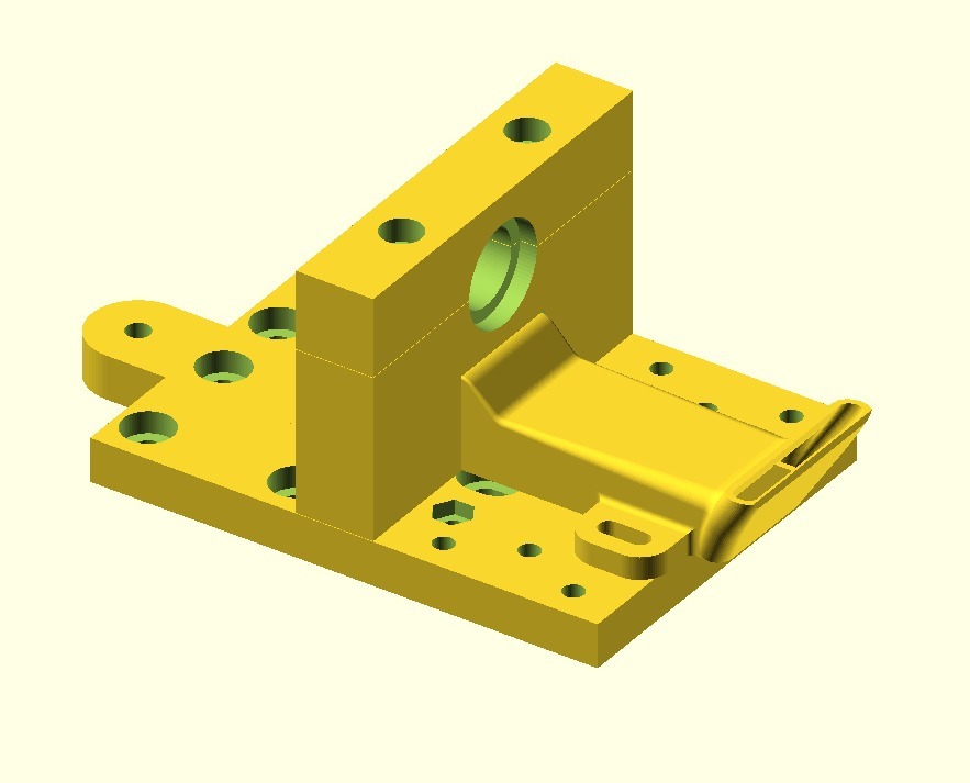 Prusa i3 style E3D mount with integrated radial fan duct (Hypercube style)