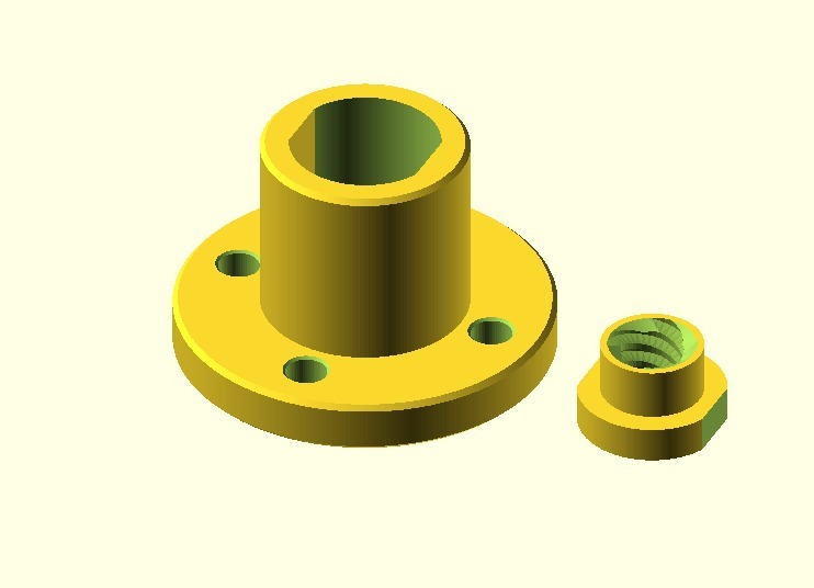 Anti Backlash Nut in OpenSCAD