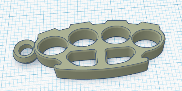 Knuckles Keychain / Schlagring Schlüsselanhänger 3D model thumbnail