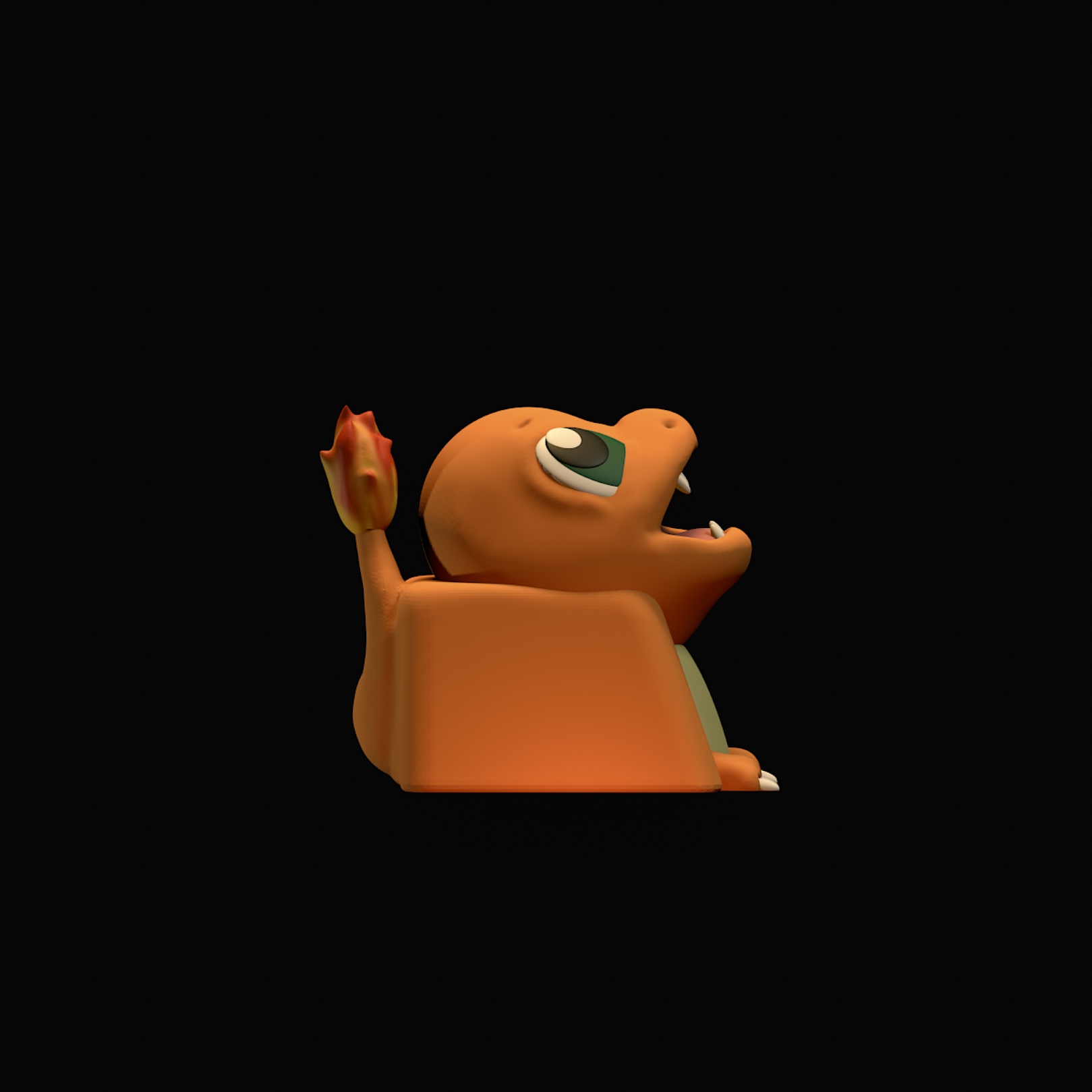 Miniatura 6 do modelo 3D CHARMANDER KEYCAP Nº0004