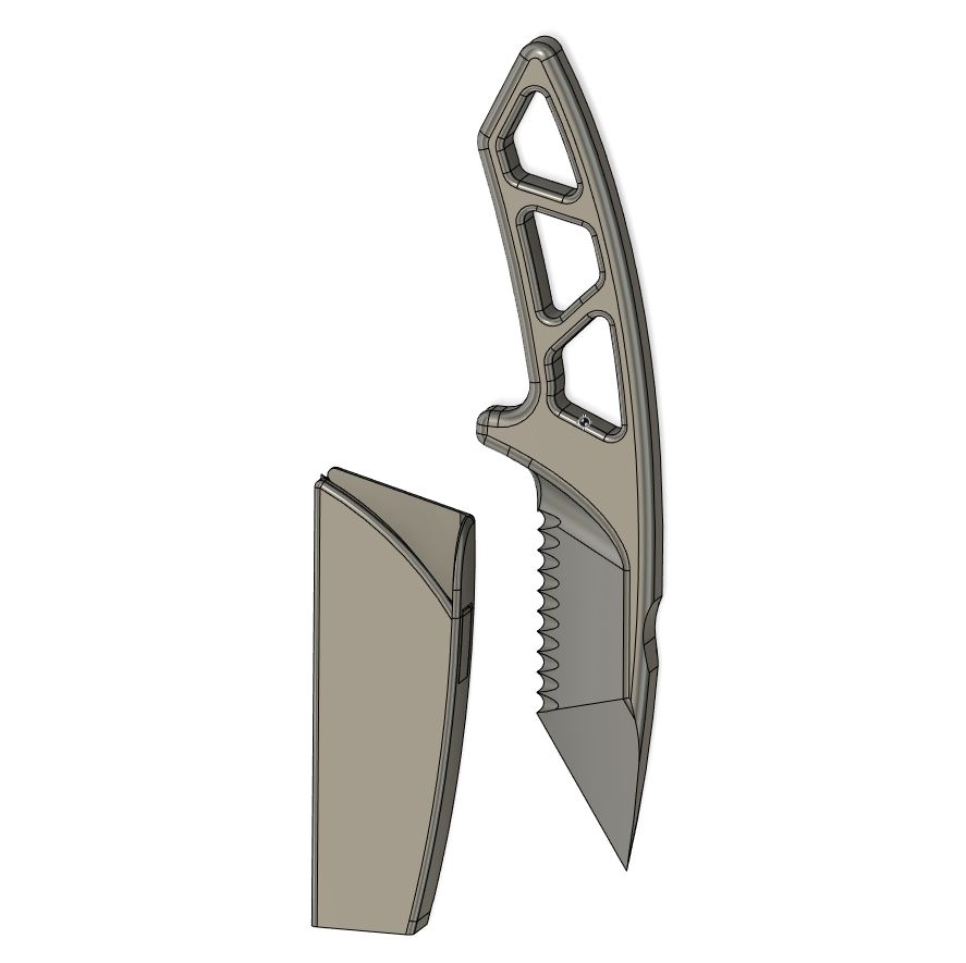Dagger Knife with Simple Standing Sheath