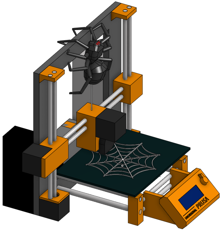 Hanging filament spider