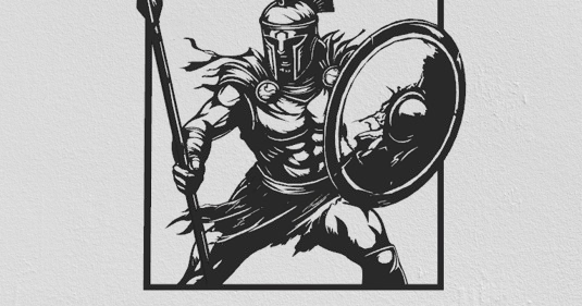 Spartan 2D Art Wall Decoration by PecaCZ Download free STL model