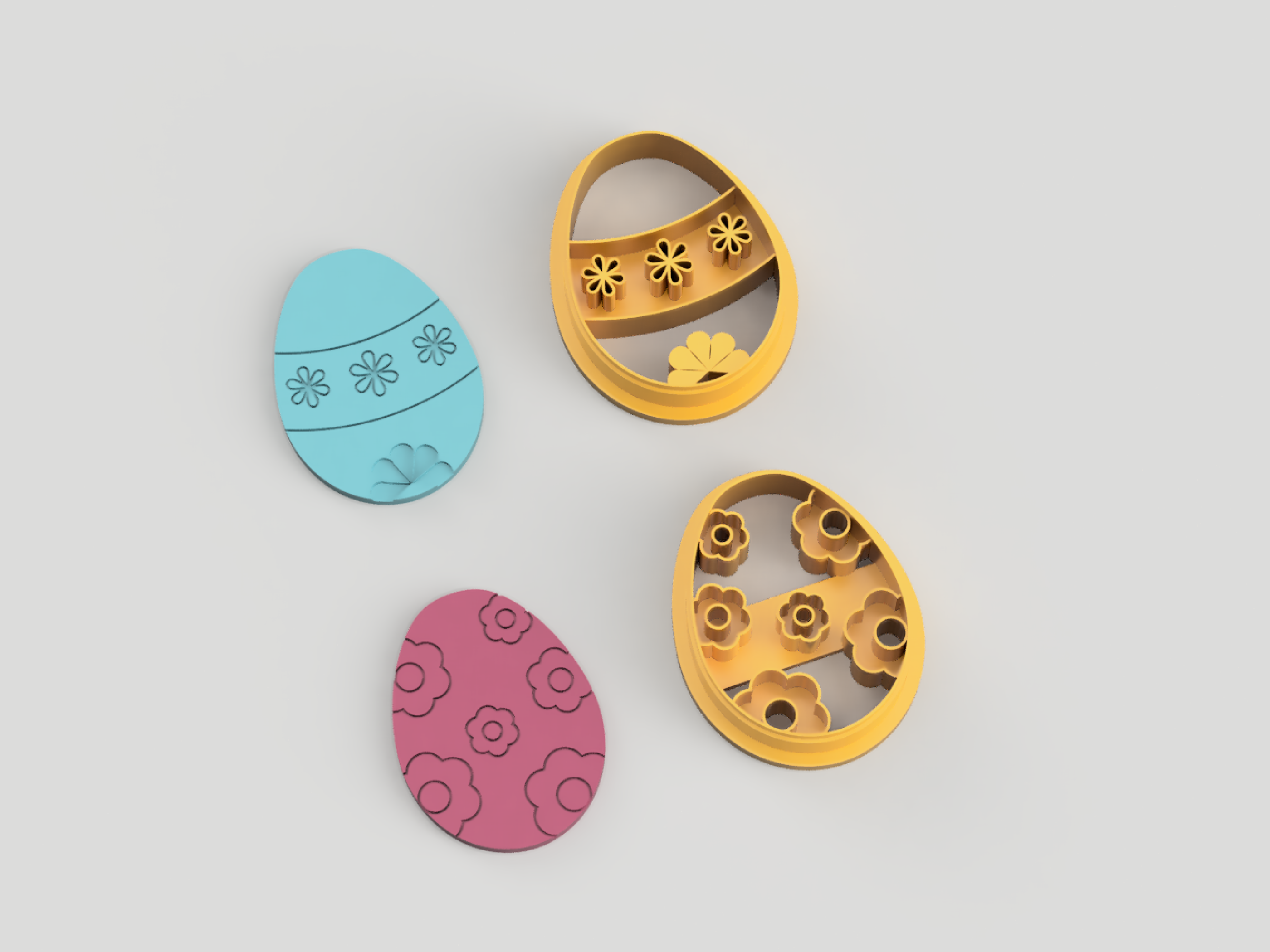 Flower Easter Egg Polymer Earring Cutter Set