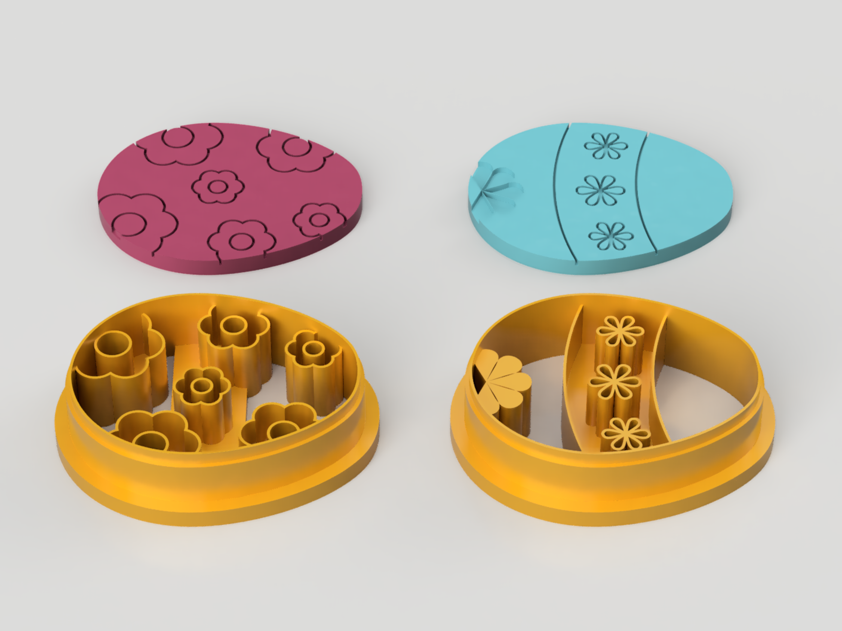Miniatura 8 do modelo 3D Flower Easter Egg Polymer Earring Cutter Set