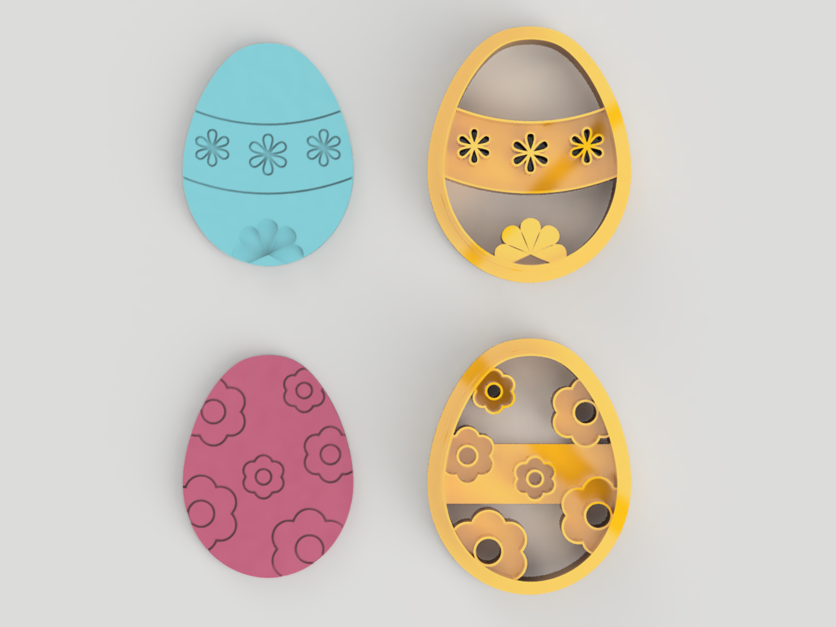 Miniatura 6 do modelo 3D Flower Easter Egg Polymer Earring Cutter Set