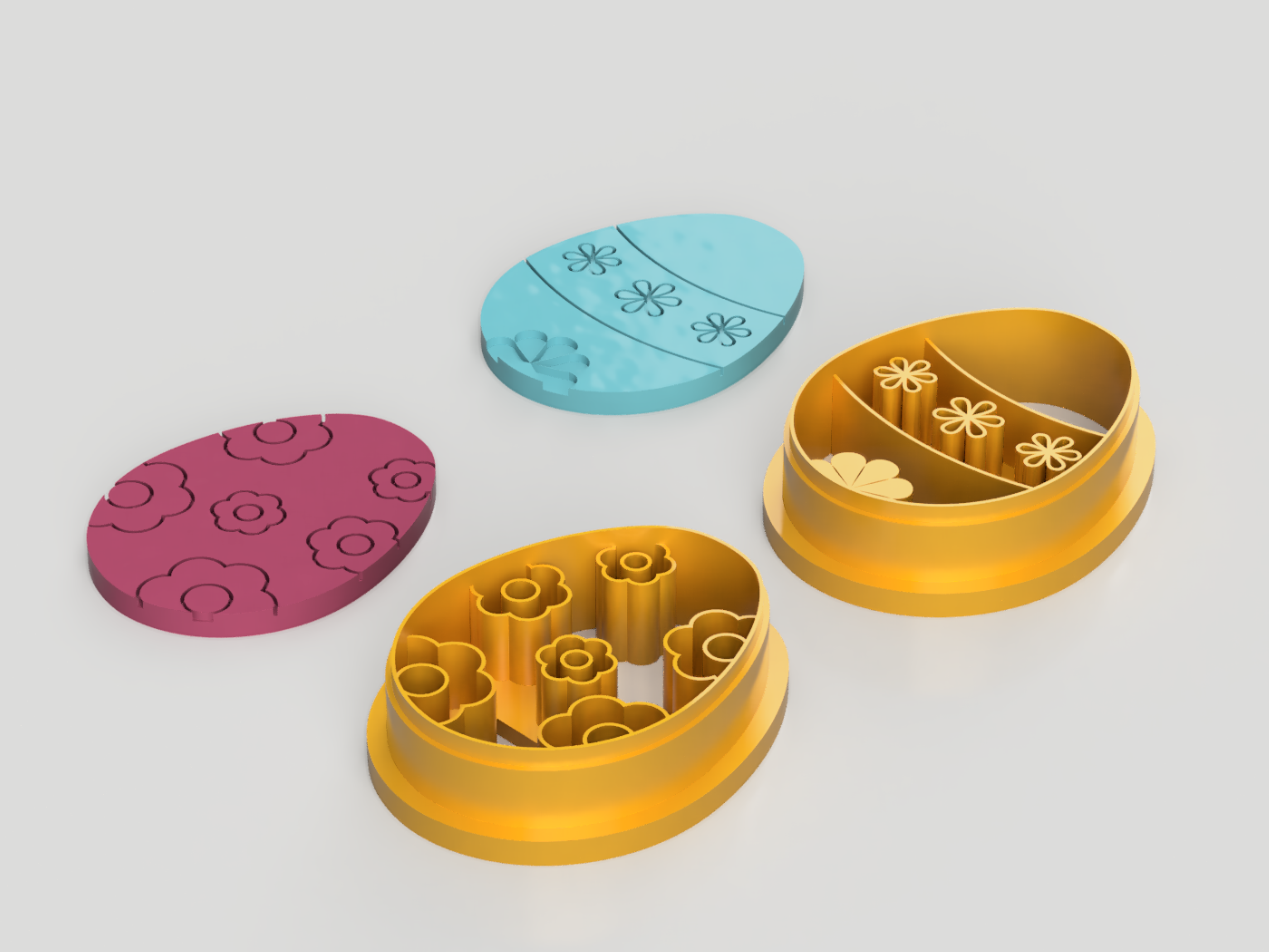 Miniatura 7 do modelo 3D Flower Easter Egg Polymer Earring Cutter Set