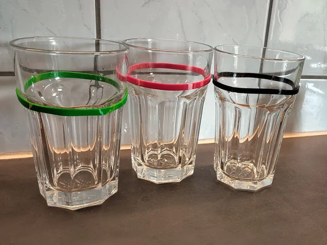 Simpler Markierungsring für Trinkgläser