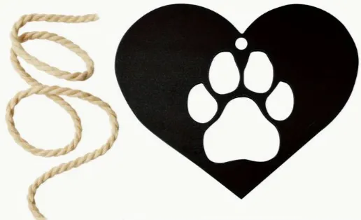 Dog Paw Heart Ornament