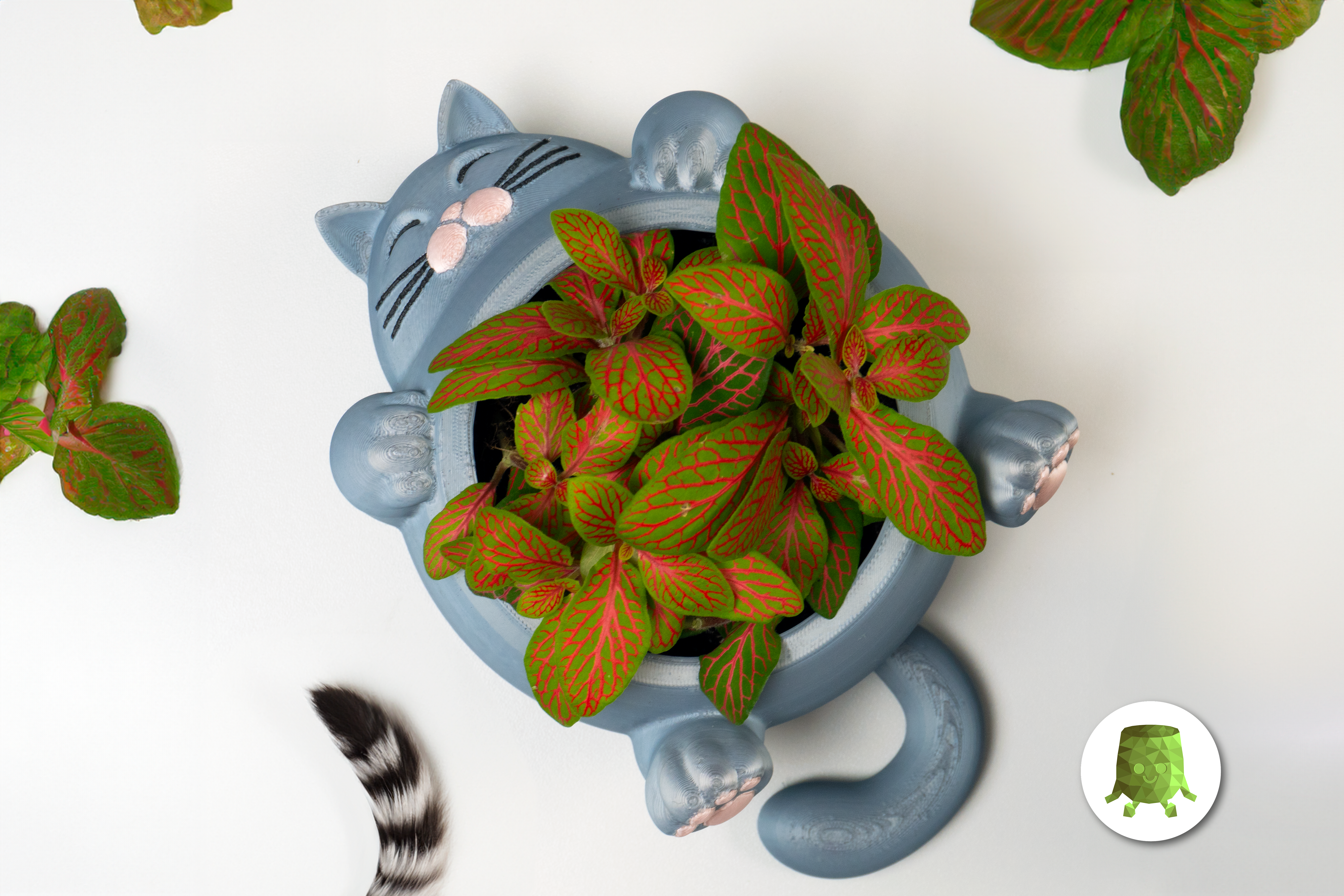 Sleepy Chunky Cat Plant Pot