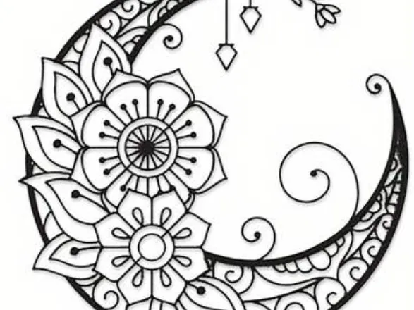 Unique Mandala Flower Moon