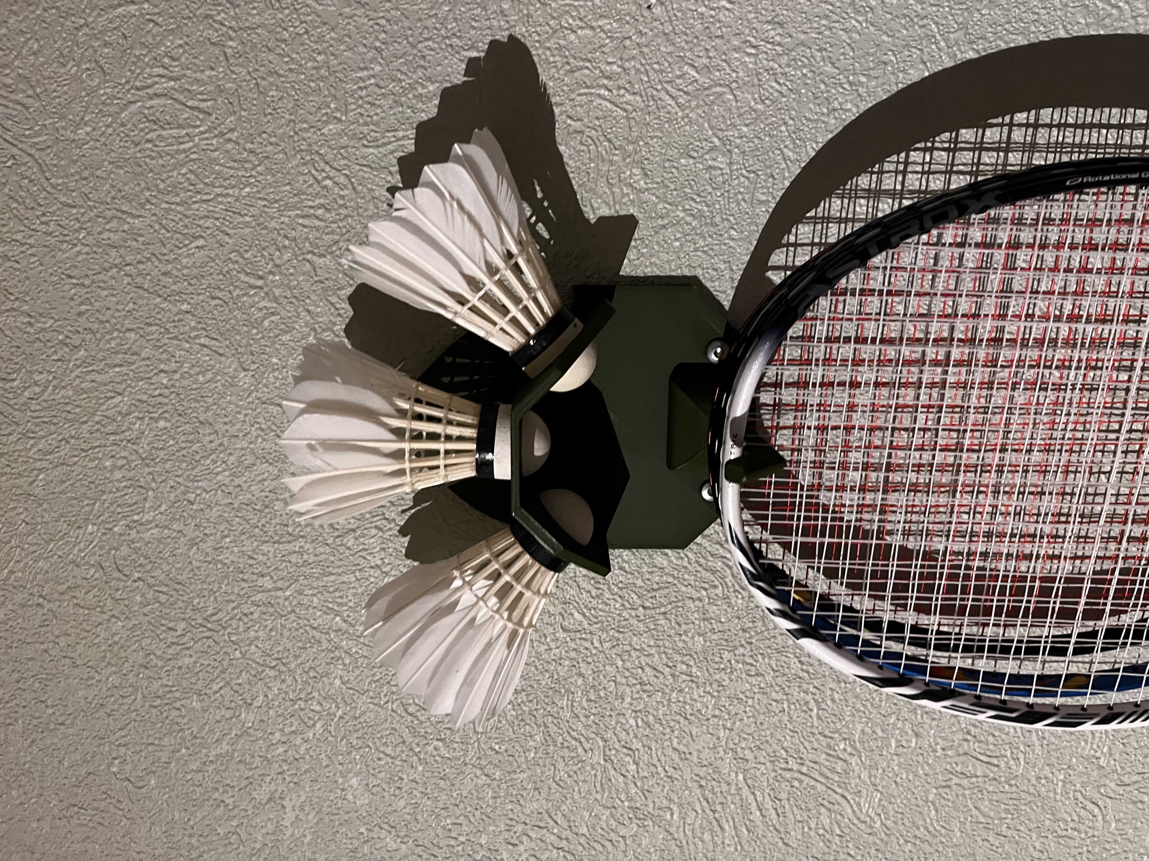 Badminton racket hanger