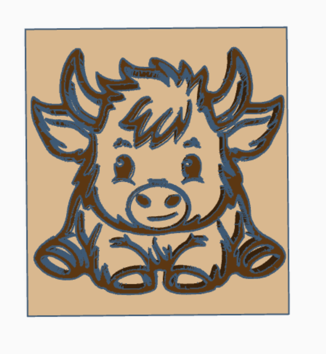 Cute Baby Highland Cow Wall Art