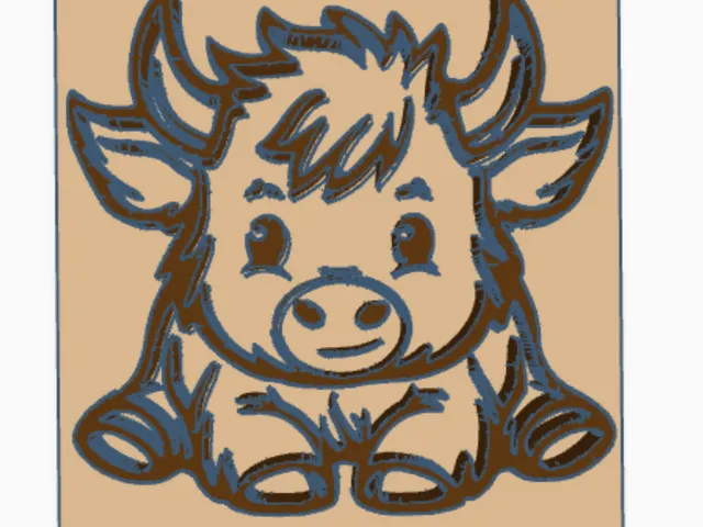 Cute Baby Highland Cow Wall Art