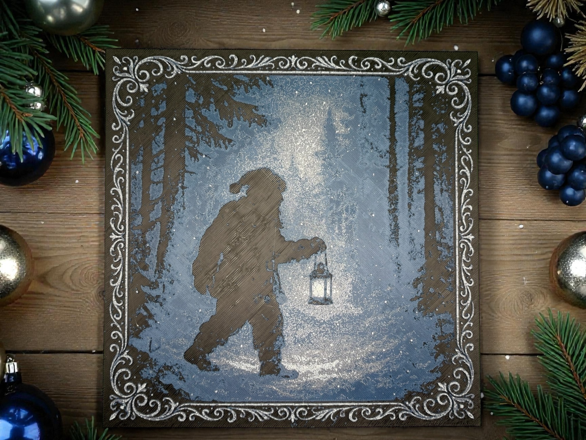 Santa’s Lantern Walk – Christmas Eve Silhouette Hueforge