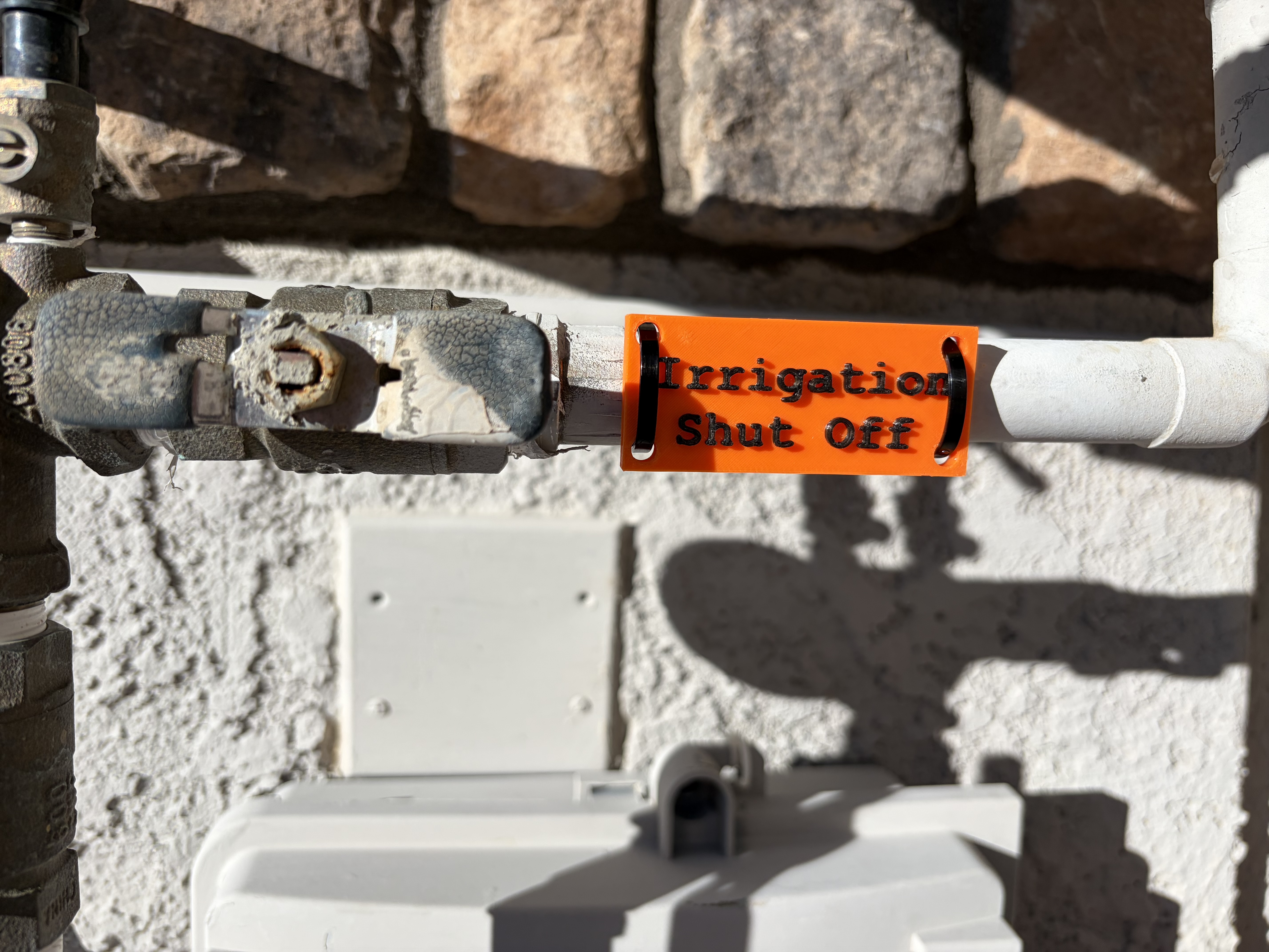 Irrigation Shut Off Tag