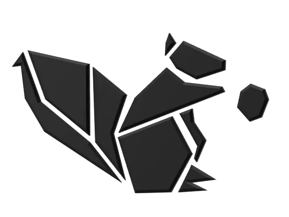 Squirrel - 3D Geometric Wall Art of an Animal